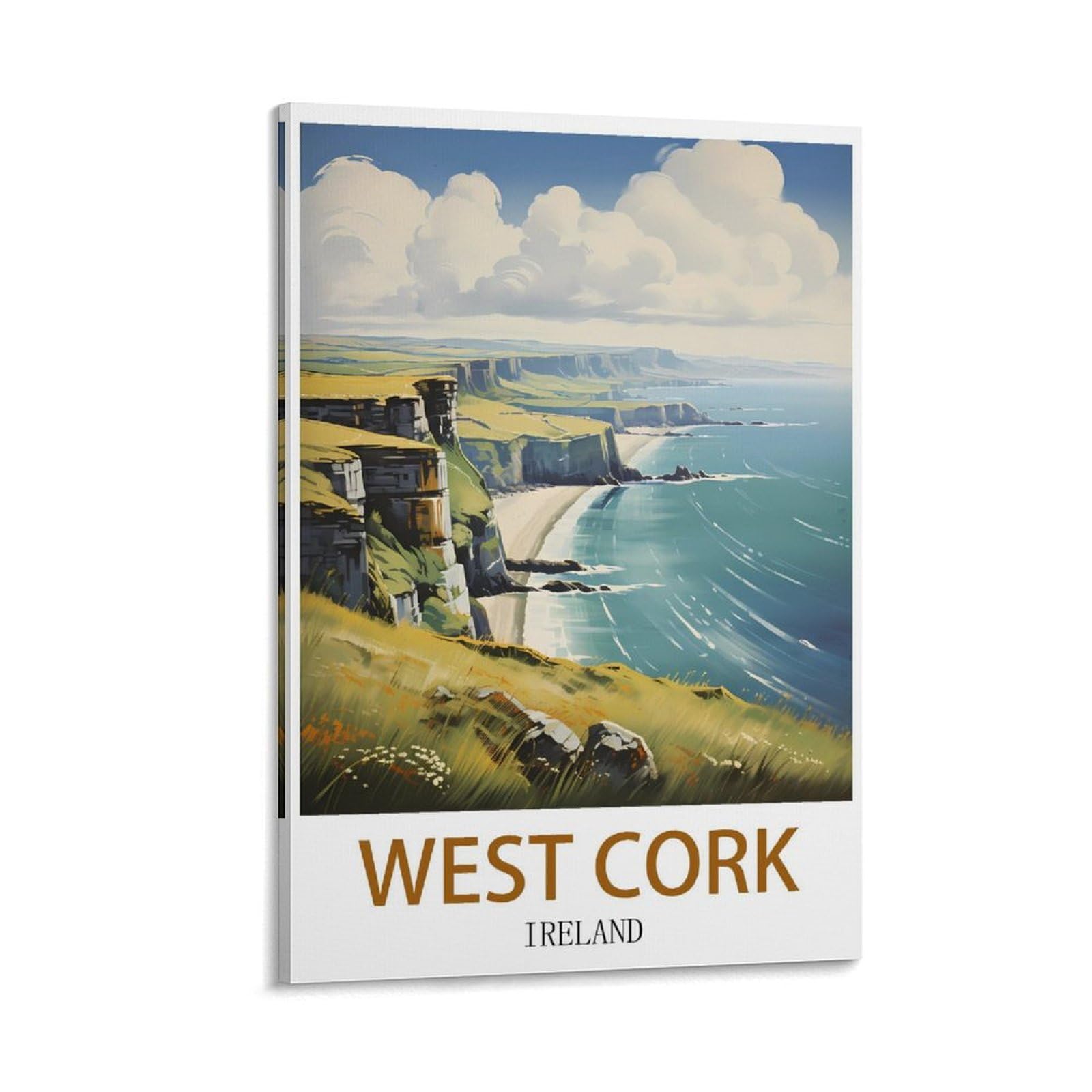 Lcyuaopp Frame-Style West Cork Ireland Vintage Travel Posters 08X12inch(20X30cm) Canvas Art Poster And Wall Art Picture Print Modern Family Bedroom Decor Posters