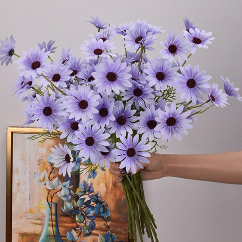12 Mazzi Di Fiori Artificiali Margherite Resistenti Ai Raggi UV – Colori Misti, Per Esterni E Interni