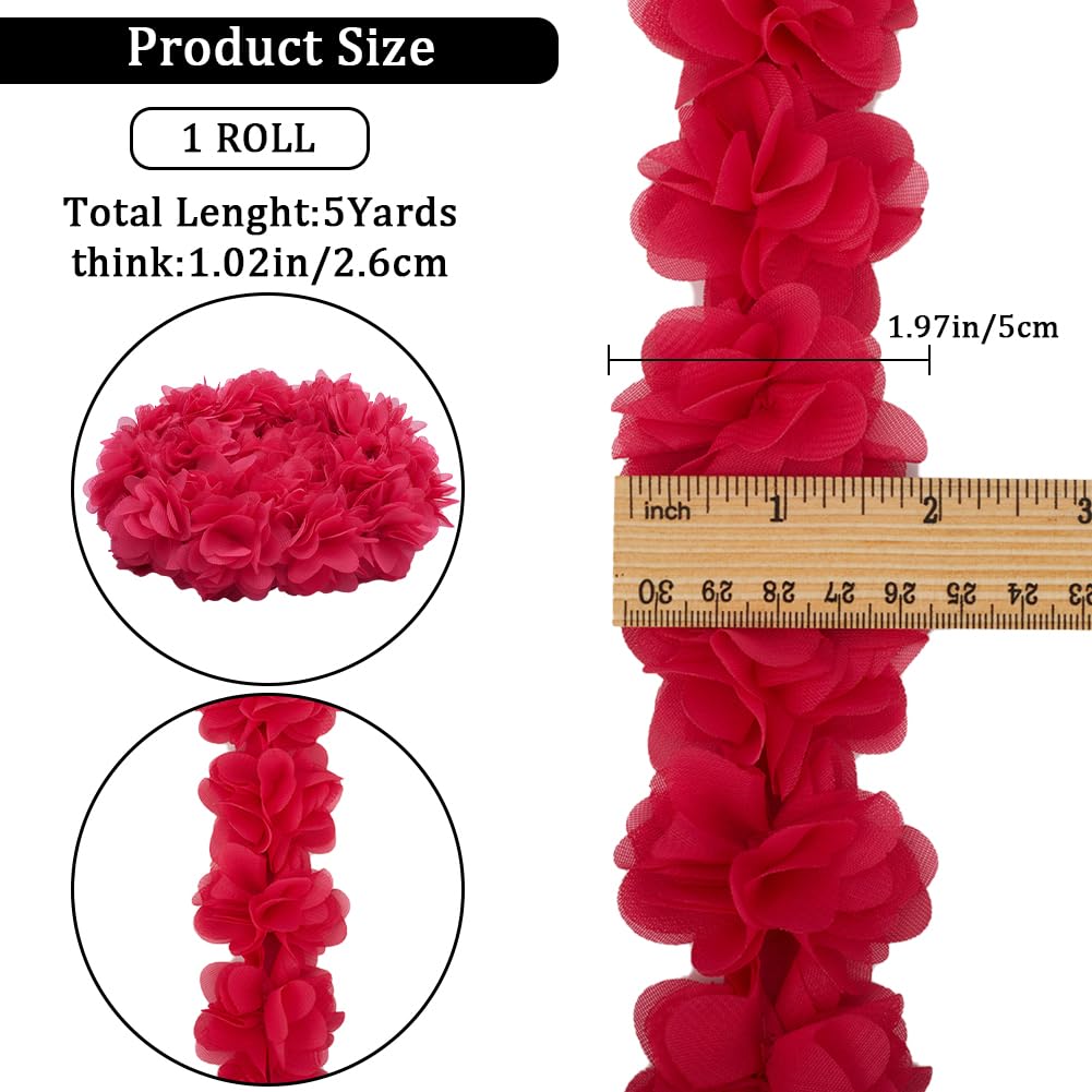 GORGECRAFT 5 Yards Bloem Trim Lint Paars Bloem Diy Kant Applique Naaien Craft Kant Rand Trim Voor Trouwjurken Versiering Diy Party Decor Kleding