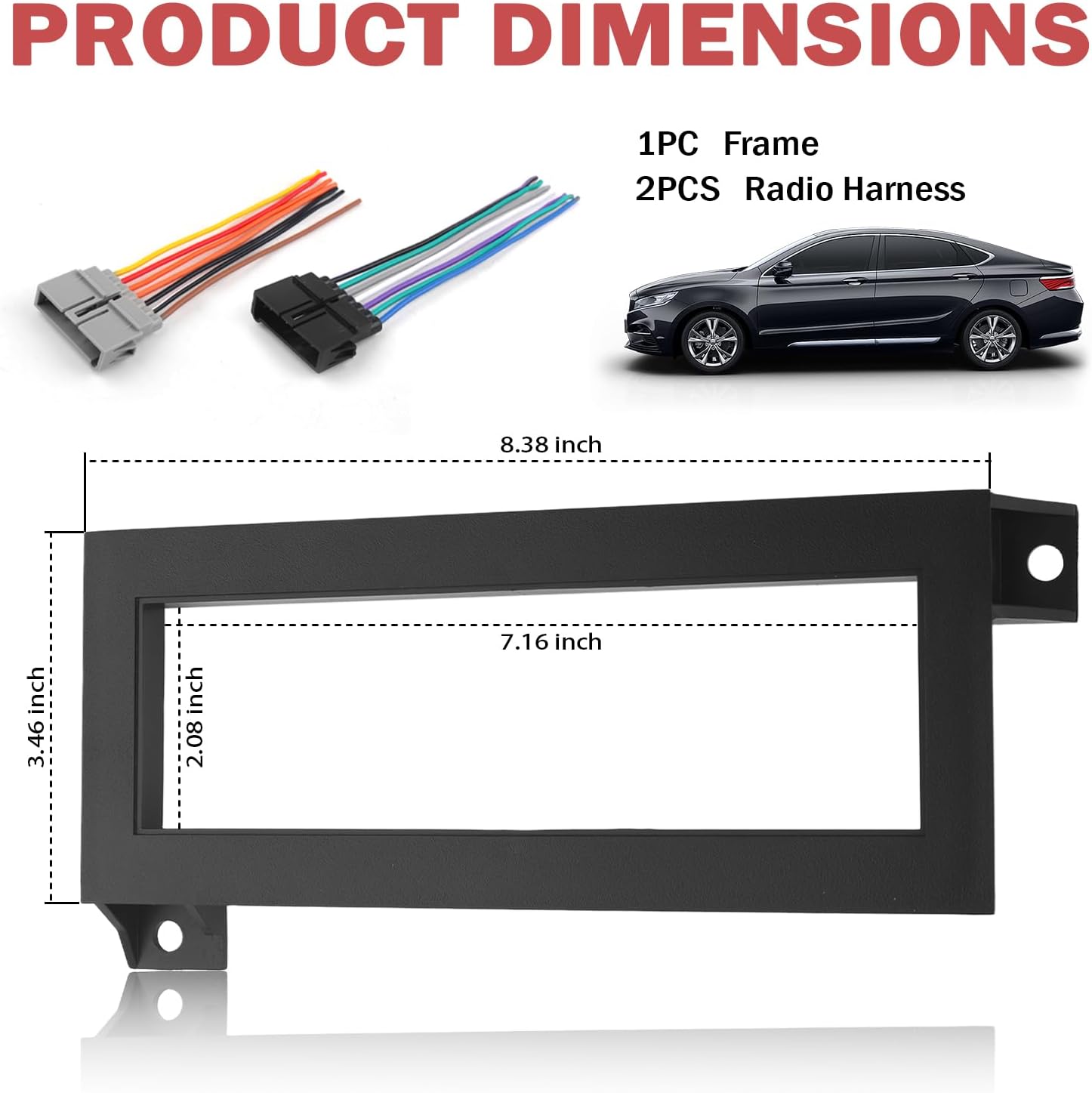 3PCS Single Din Dash Kit with Radio Harness,Car Stereo Installation Kit Compatible with Chrysler Dodge Jeep,Aftermarket Radio Dash Kits for Easy Installation Car Accessories image 2