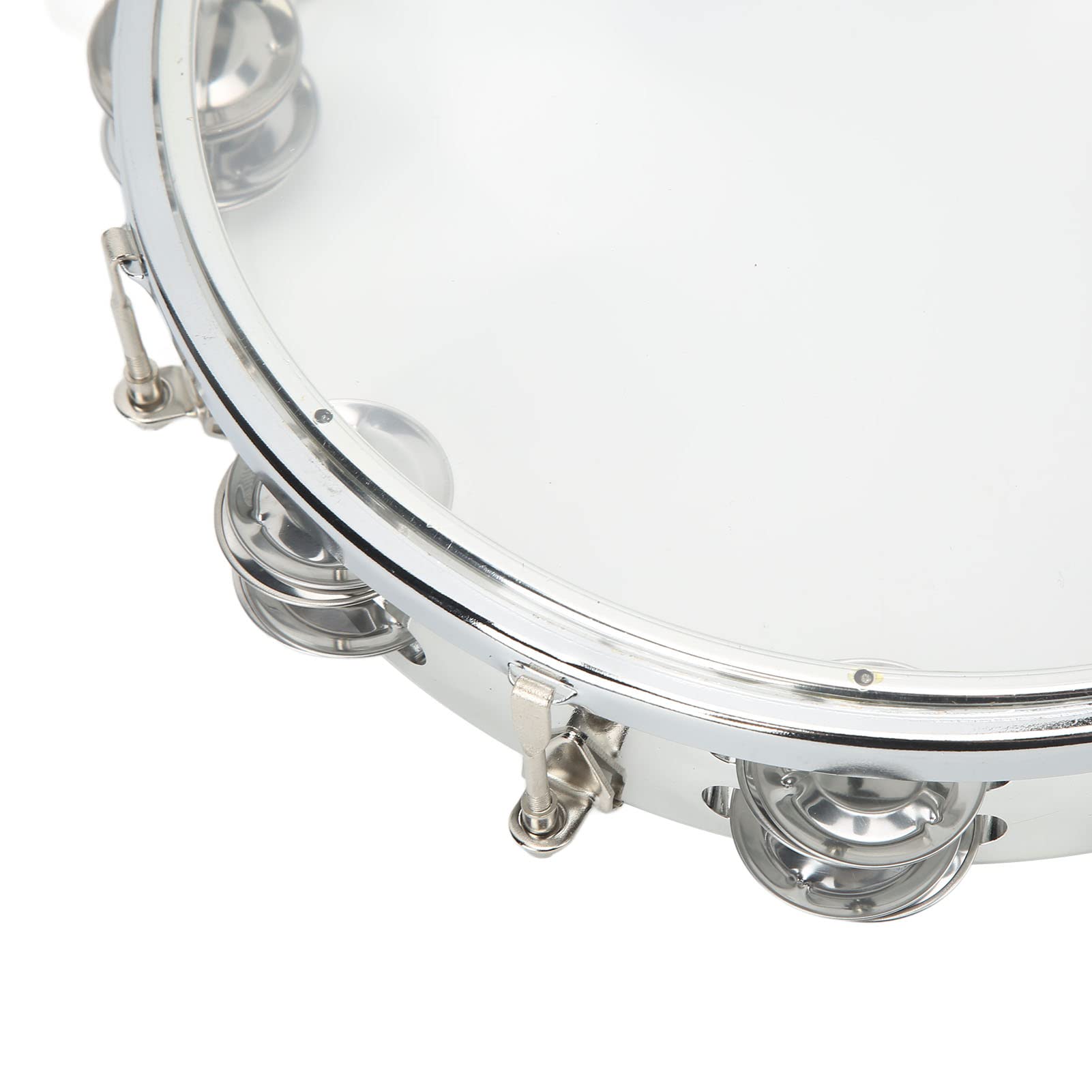 Tamburo da 10 pollici con tono regolabile, strumento a percussione con campana a mano a doppia, tamburello portatile leggero in ABS per bambini adulti, perfetto per concerti in (Trasparente)