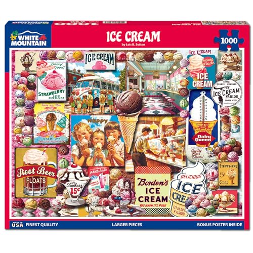 Puzzle de 1000 piezas White Mountain Sweet Desserts Collage, helado | Piezas grandes, regalo para adultos y familia, 24x30 pulgadas miniatura 1