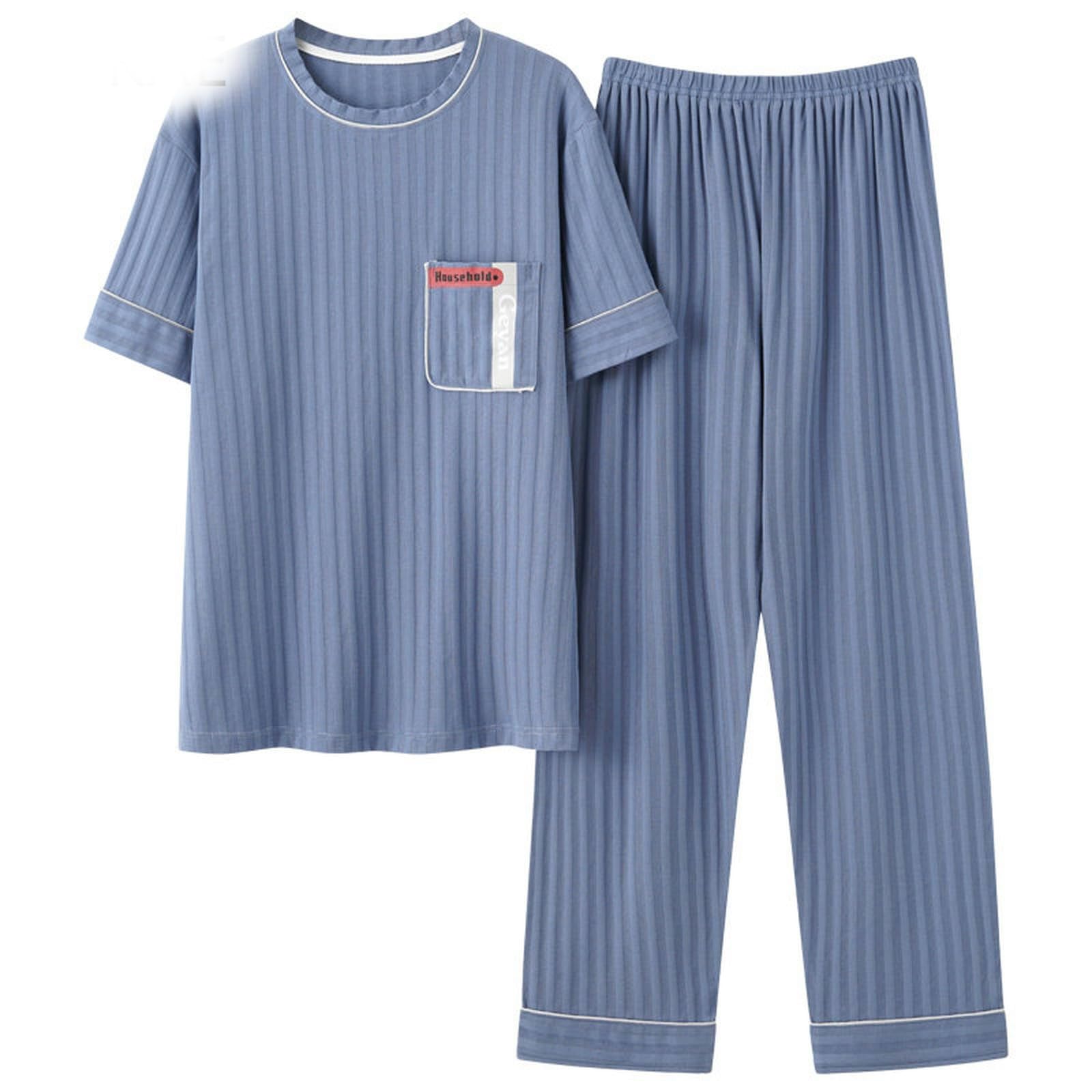 NOGRAX Pigiama Pigiama da Uomo, Gilet, Pantaloncini, Pigiama in Cotone Sintetico Lavorato A Maglia, Pigiama per Il Tempo Libero, Pigiama Casual