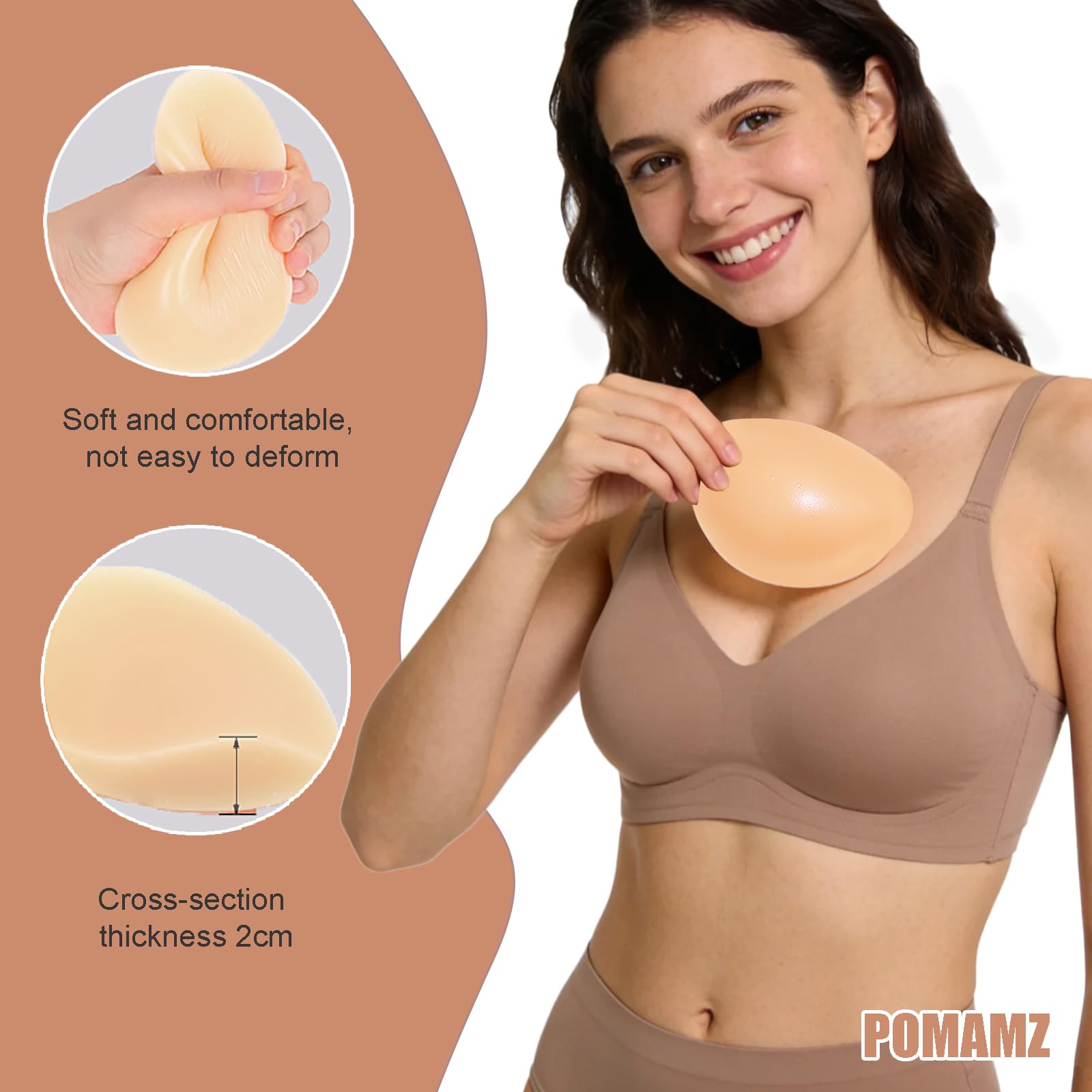 Selbstklebende Push-Up-Einlagen für BH | Wiederverwendbare Unsichtbare Silikon-BH-Einlagen mit Natürlicher Hebung, Für Bikini/Sport/Büstenhalter