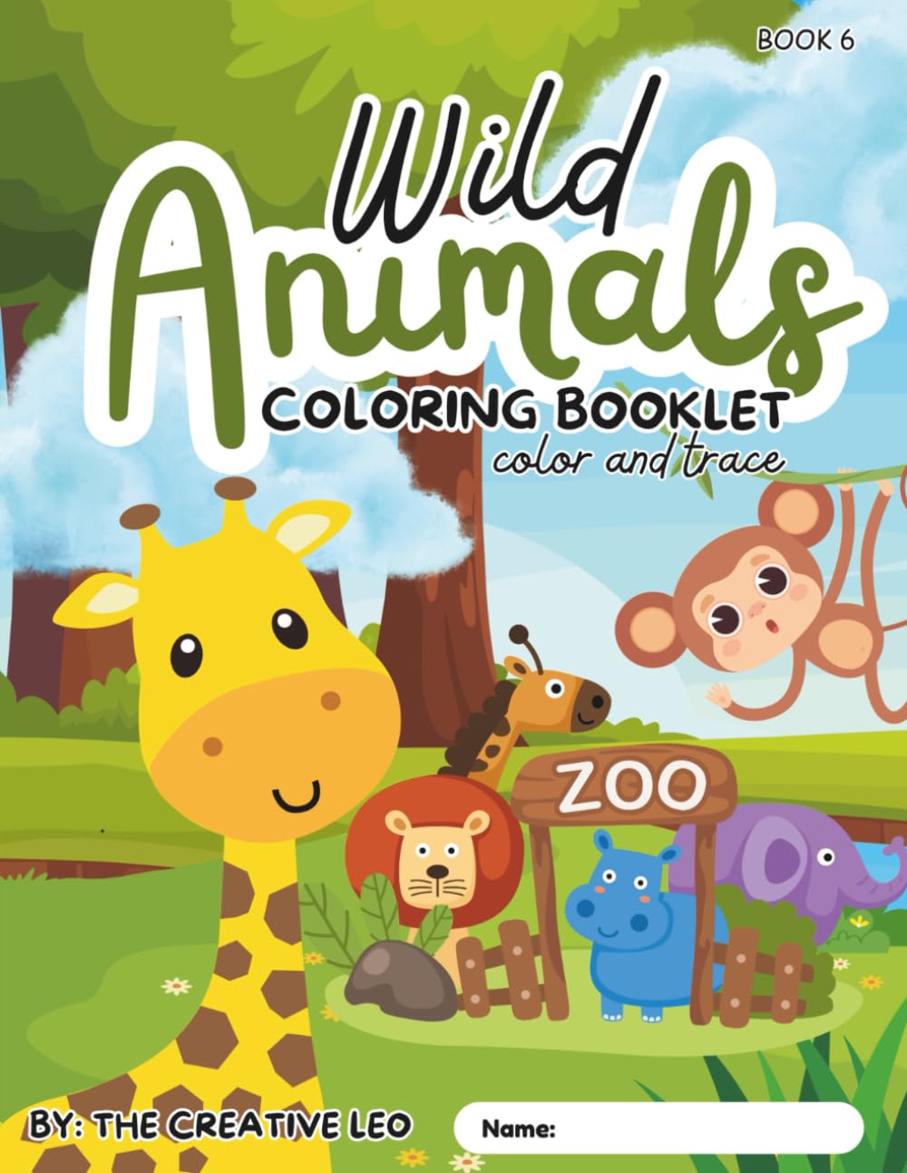 Wild Animals Coloring and Trace Book (Color and Trace Book Set)