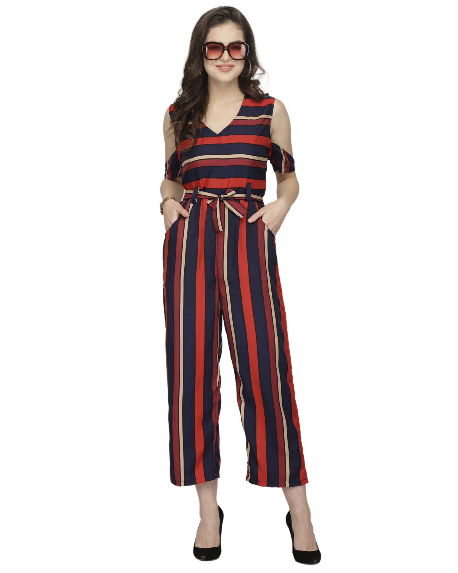 sayesha Multi Stripes Crepe Jumpsuit-picture-12