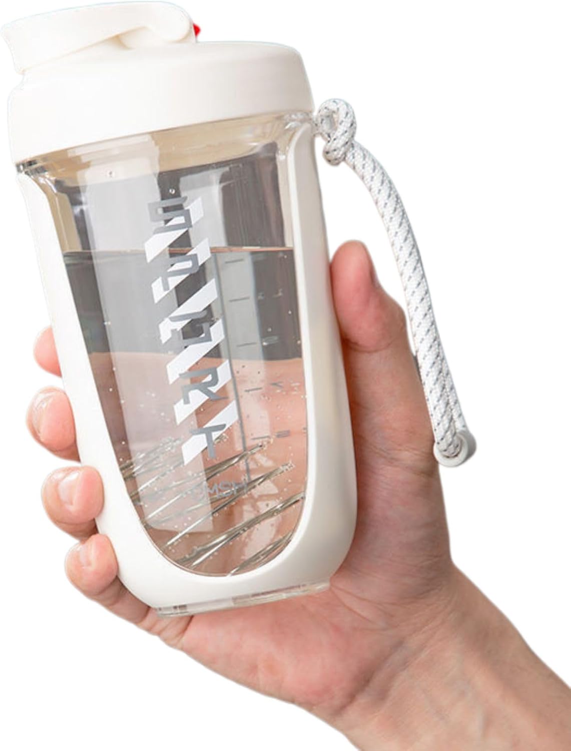 摇摇杯健身运动水杯 kitchen Water cup 新款男生奶昔 Electric Handheld Frother 搅拌带吸管提环 KCookware Accessories - 1564