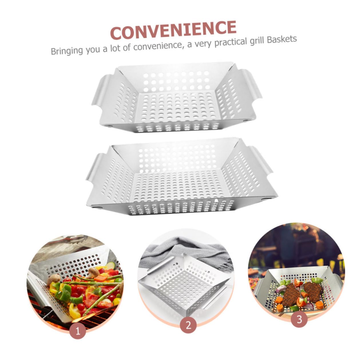 Sosoport 2pezzi Inossidabile Per Barbecue Multifunzionali Per Verdure e Carne Per - e Grigliate All