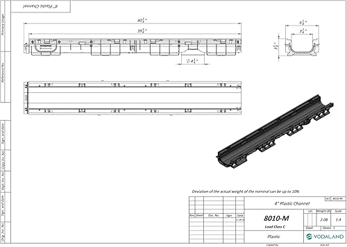 Miniatura 7 de standartparkSumidero 4inch Trench Hierro Fundido Paquete Slotted3.2" Profundidadpc8010