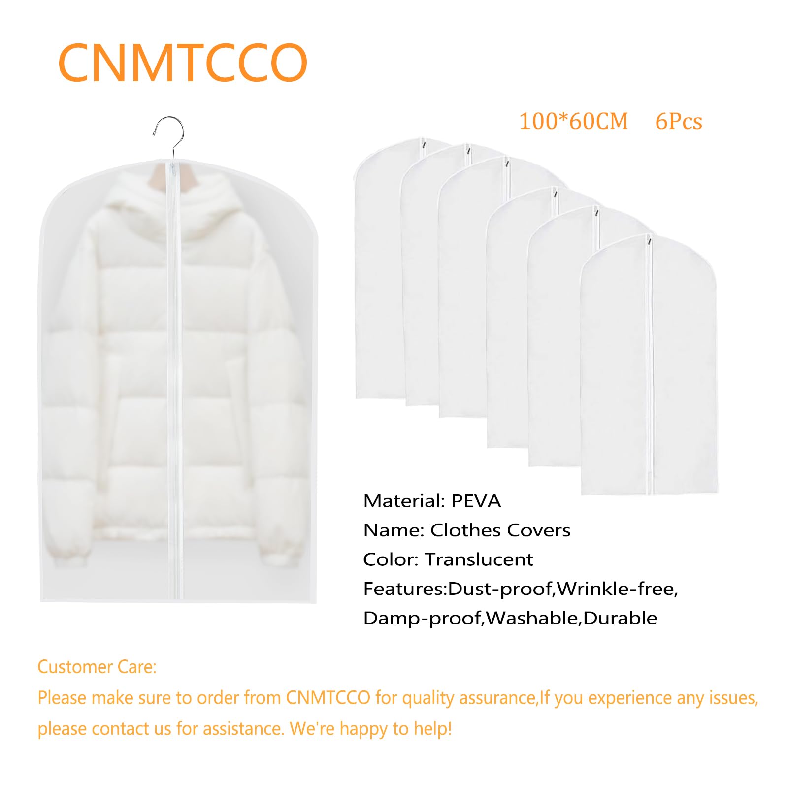 CNMTCCO Transparent Dustproof Suit Covers Set of 6 - Image 4