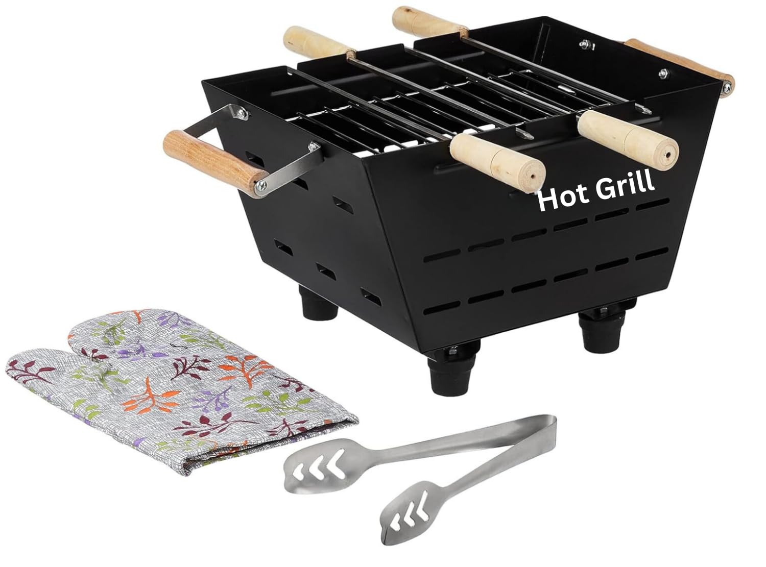 Hot Grill Grillx Charcoal Barbeque Grill with 4 Skewers | Perfect