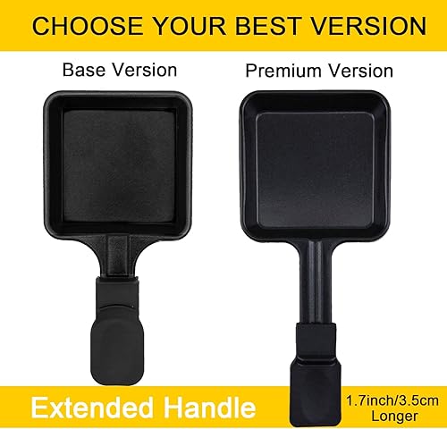 Miniatura 4 de HONNE Juego de 8 piezas de forma cuadrada antiadherente con revestimiento mini raclette parrilla de queso, repuesto para platos de raclette