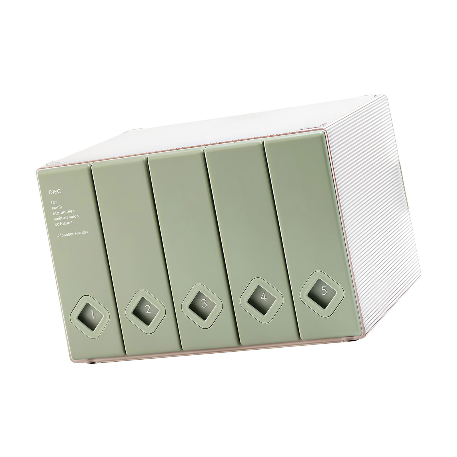 Estuche compacto con diseño estriado para almacenamiento eficiente de álbumes 8