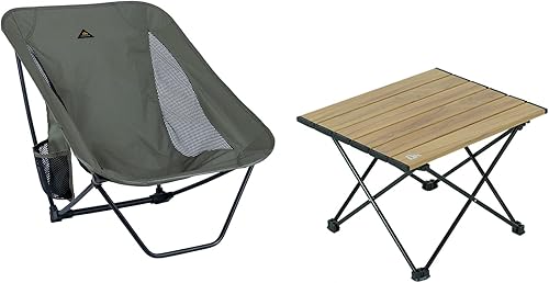 Miniatura 1 de iClimb 1 mesa plegable y 1 paquete de silla plegable baja, ultraligero y compacto para una sola persona al aire libre mochilero camping senderismo
