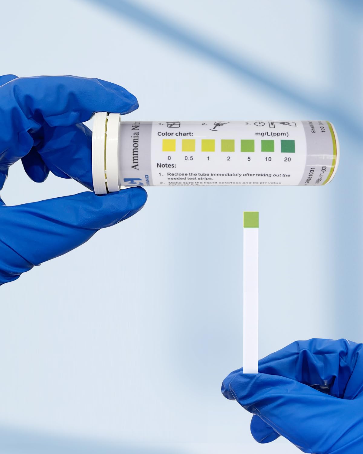 0-20 ppm Ammonia Test Strip, 100Strips, Contains 6ml Activator, Accurate Readings, Easy to Use, Ammonia Test Kit for Fish Tanks, Ponds, Aquaculture, Freshwater Aquarium - image 8