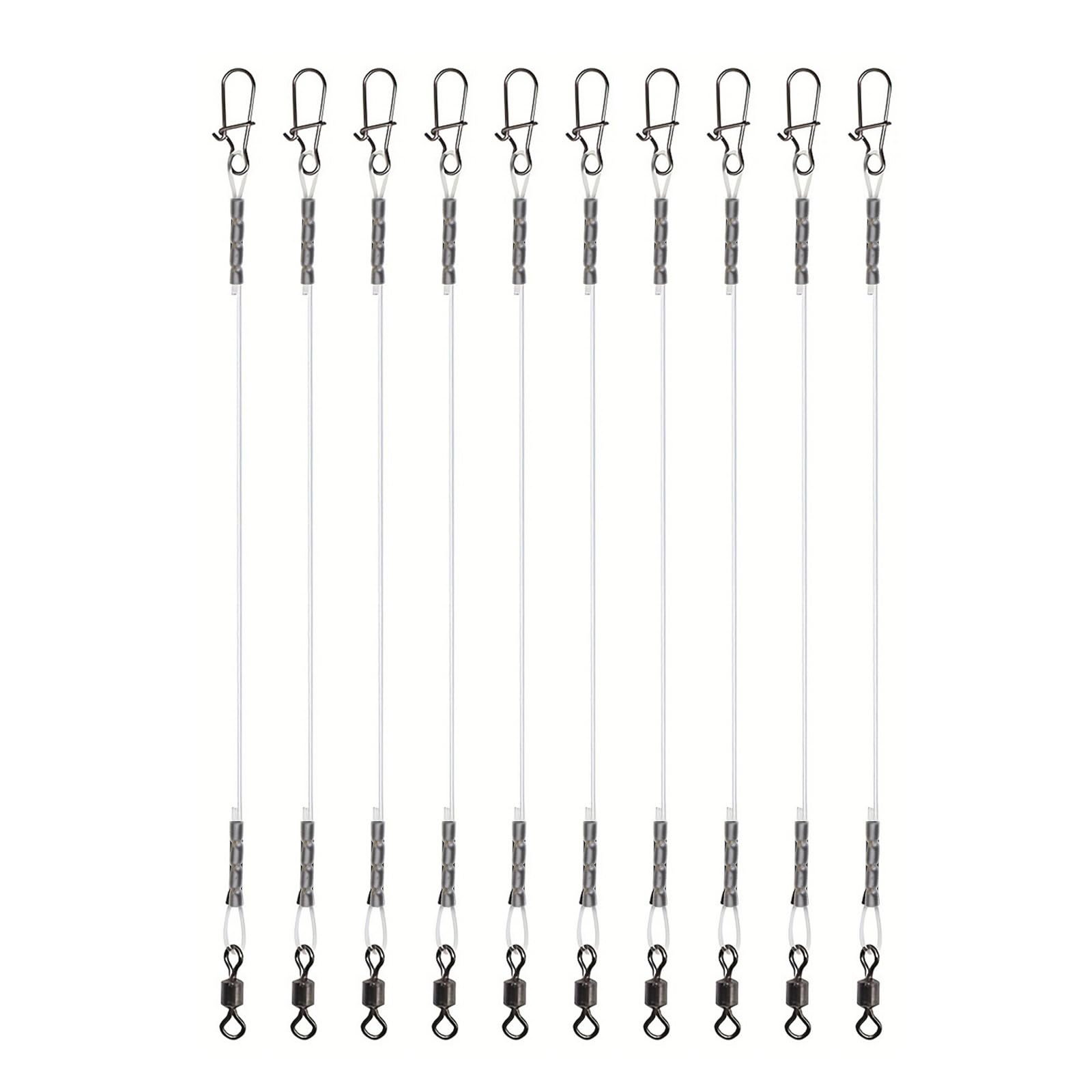 Fluorocarbon Leader Set for Saltwater Freshwater Fishing Leader Line with Swivels Fluorocarbon Fishing Leader