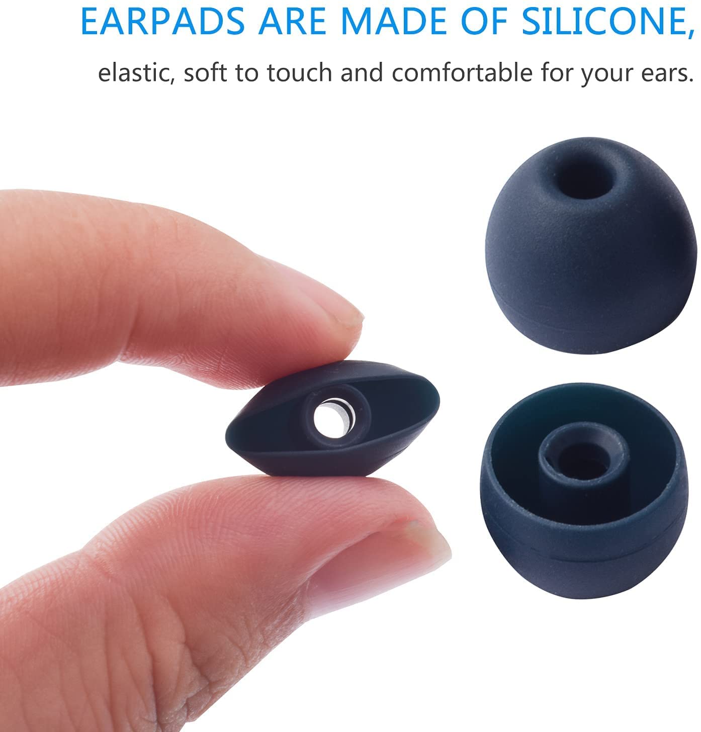 12 Tapones De Silicona Para Audífonos - Cúpulas Reemplazo Talla S (9mm) - Negro