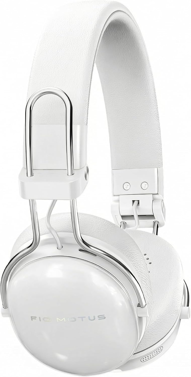 Wireless Bluetooth On-Ear Headphones, Active Noise Cancelling, Hi-Res Sound, 55H Playtime, Foldable Design, Lightweight and Comfortable, Multipoint Connection, for Home Office Travel, White