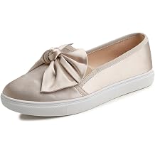 FEVERSOLE Womens Casual Slip On Sneaker Fashion Bow Tie Loafer Flats