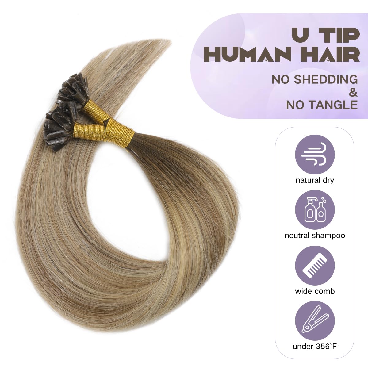 Amazon.com : Sindra U Tip Hair Extensions Real Human Hair 
