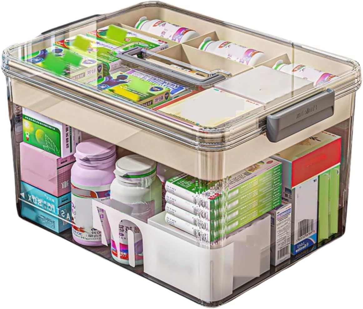 Sevitini Medicine storage, Medication Storage Box, 2-Layer Multi Grid Medicine Box, Large capacity, Medicine Container Box portable — image 1