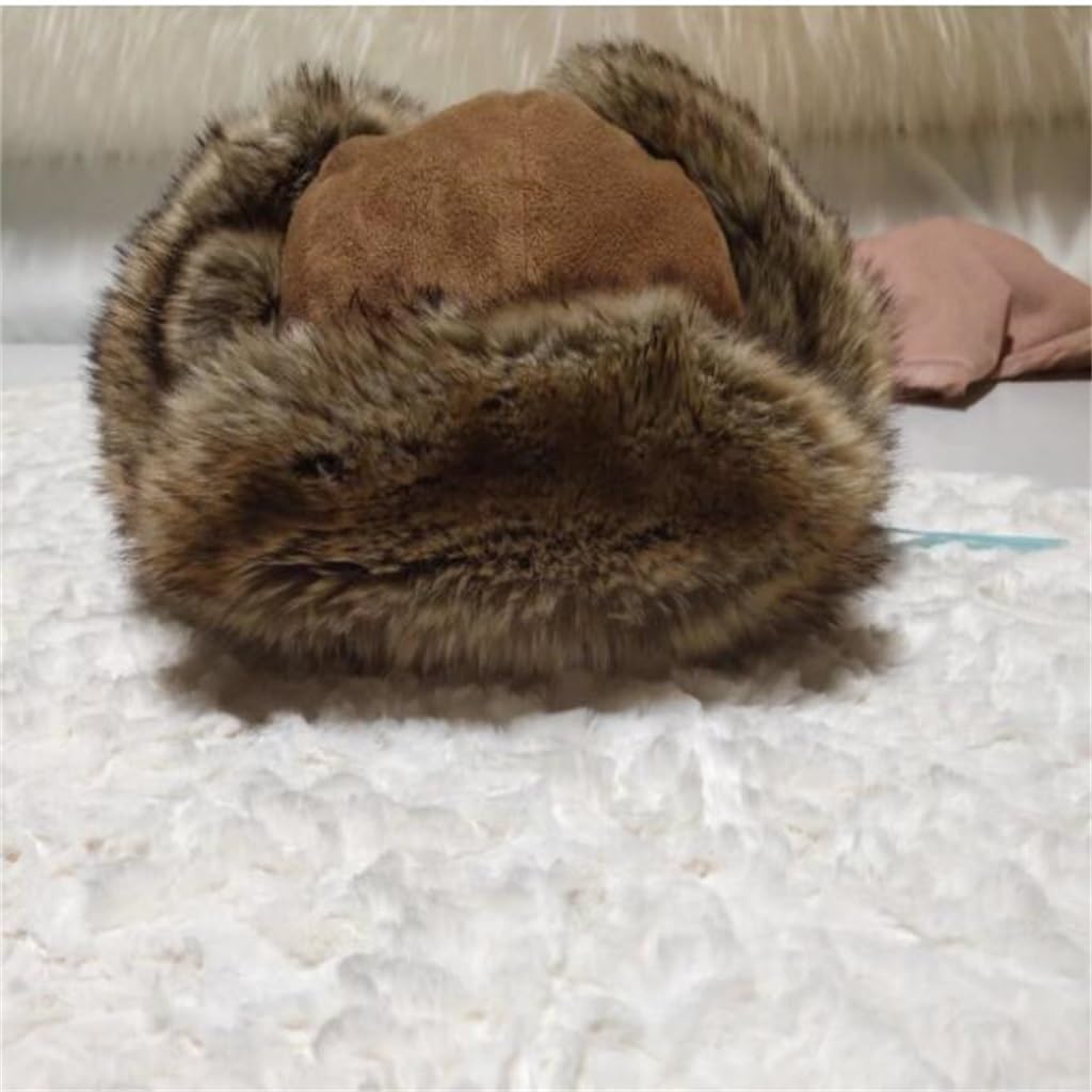 Czapka Lei Feng męska duża ochrona uszu Czapka zimowa bawełniana Czapka narciarska Retro (D jeden rozmiar)