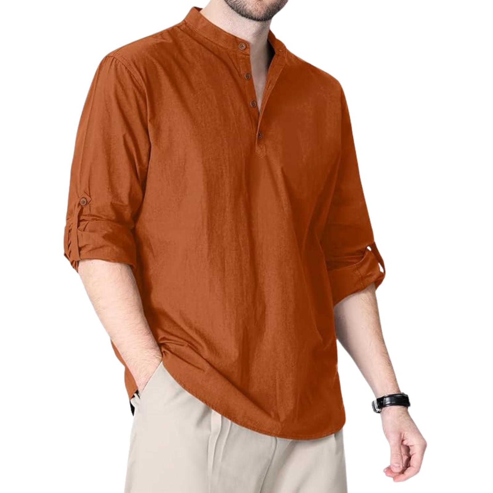 fifth u Men's Kurta || Chinese Collar Full Sleeves || Straight Hip Length Kurtas || Short Kurta for Men || for Festival || Function || Occasion Wear Fancy Kurta for-picture-30