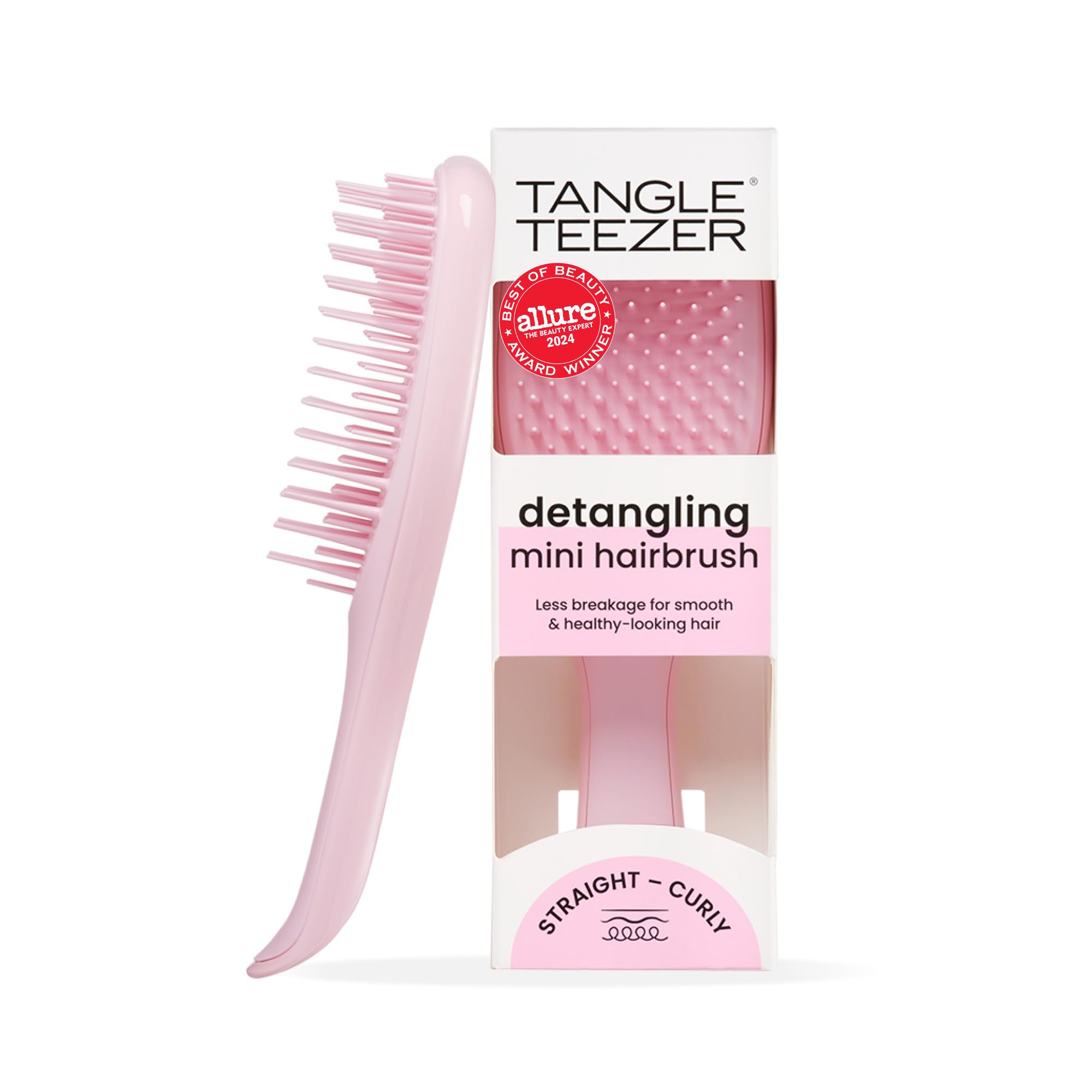 Tangle Teezer Ultimate Detangler Hairbrush, Eliminates Knots & Reduces Breakage, Mini Hair Brush for Travel, Small Hands & All Hair Types, Millennial Pink