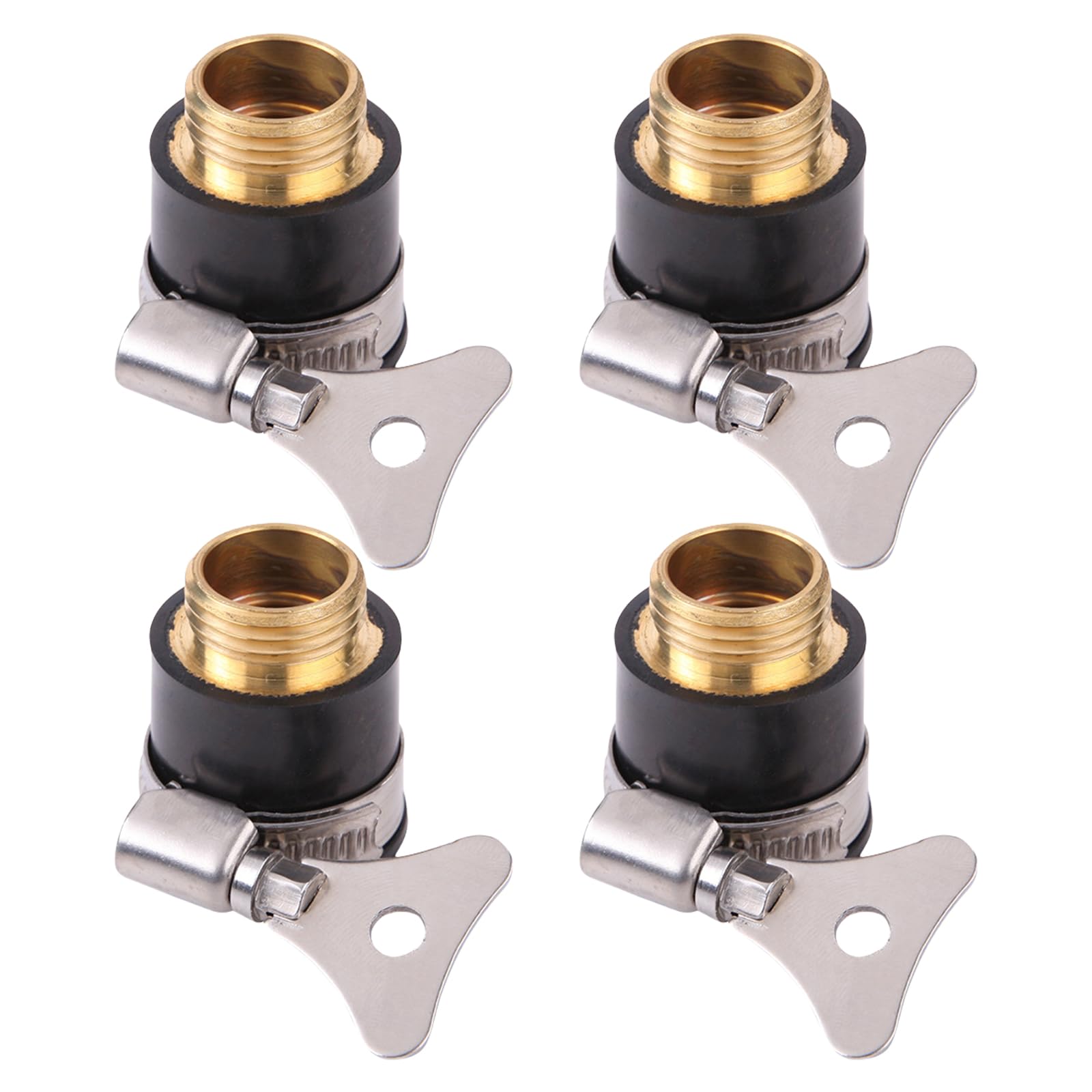 4 Pieces Brass Faucet Adapters 1/4 Thread Fitting Easy Installation Faucet Connector Suitable for Irrigation Hose Splitter