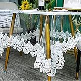 Rozix Transparent Tablecloth PVC Waterproof Protective Film - Transparent lace Rectangular Restauran
