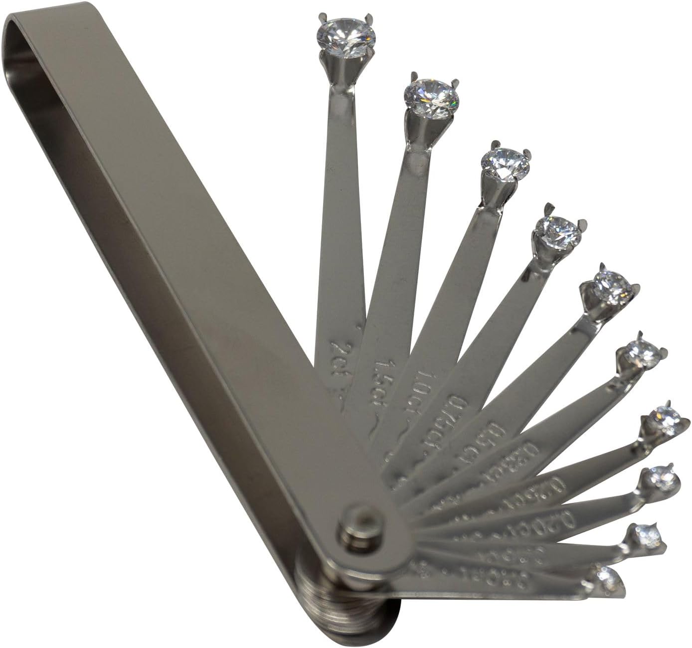 Diamond Seller Display Tool Brilliant Cuts Cubic Zirconia 0.10-2 Carats - 10 Sizes