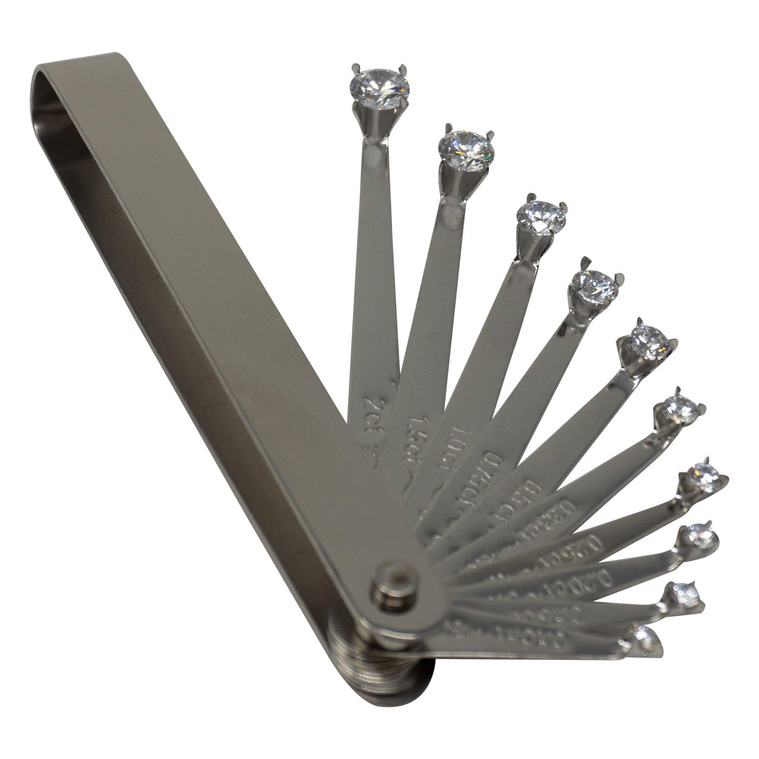 Diamond Seller Display Tool Brilliant Cuts Cubic Zirconia 0.10-2 Carats - 10 Sizes