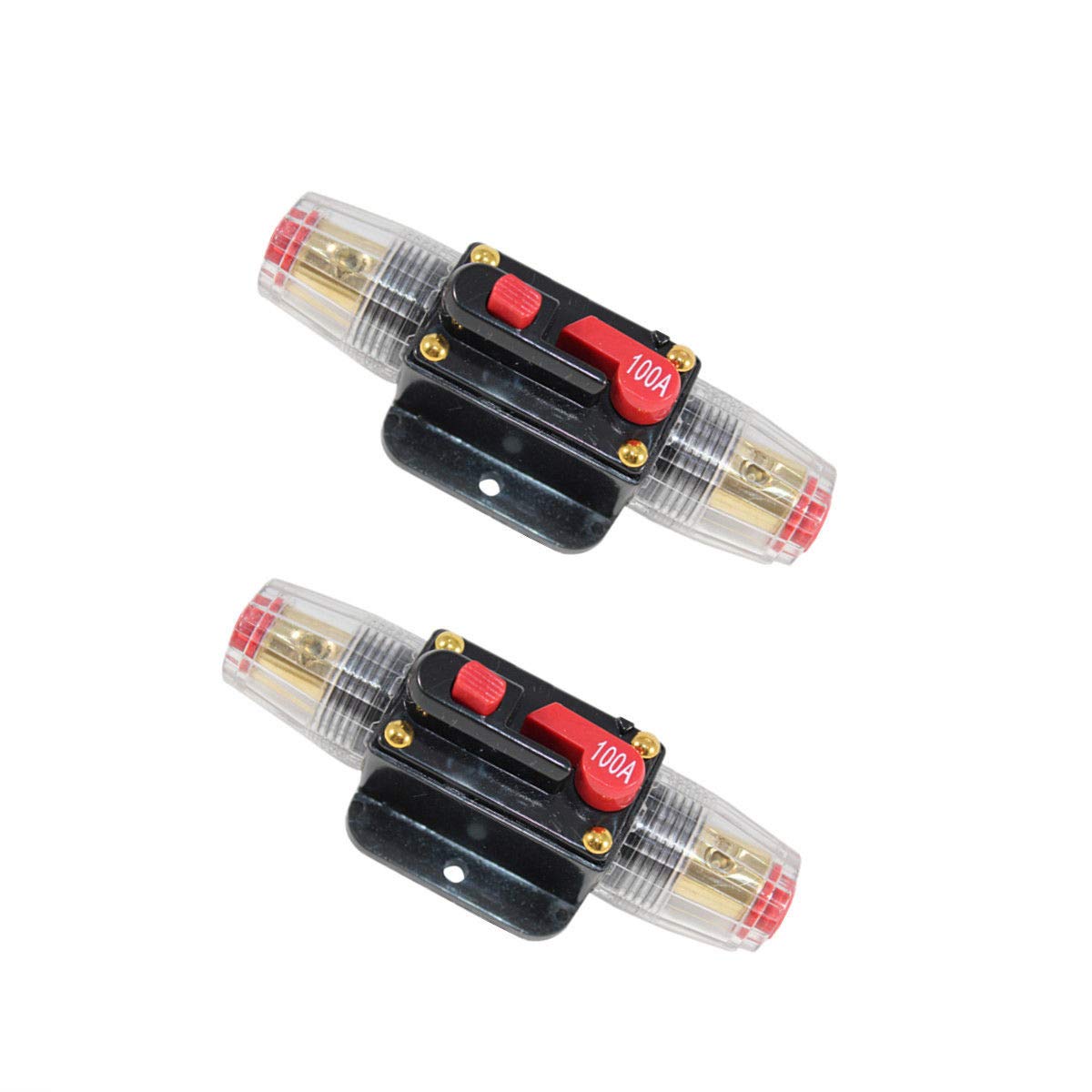Snapklik.com : 2 Piece 100A Circuit Breaker Reset Fuse Holder Inline ...