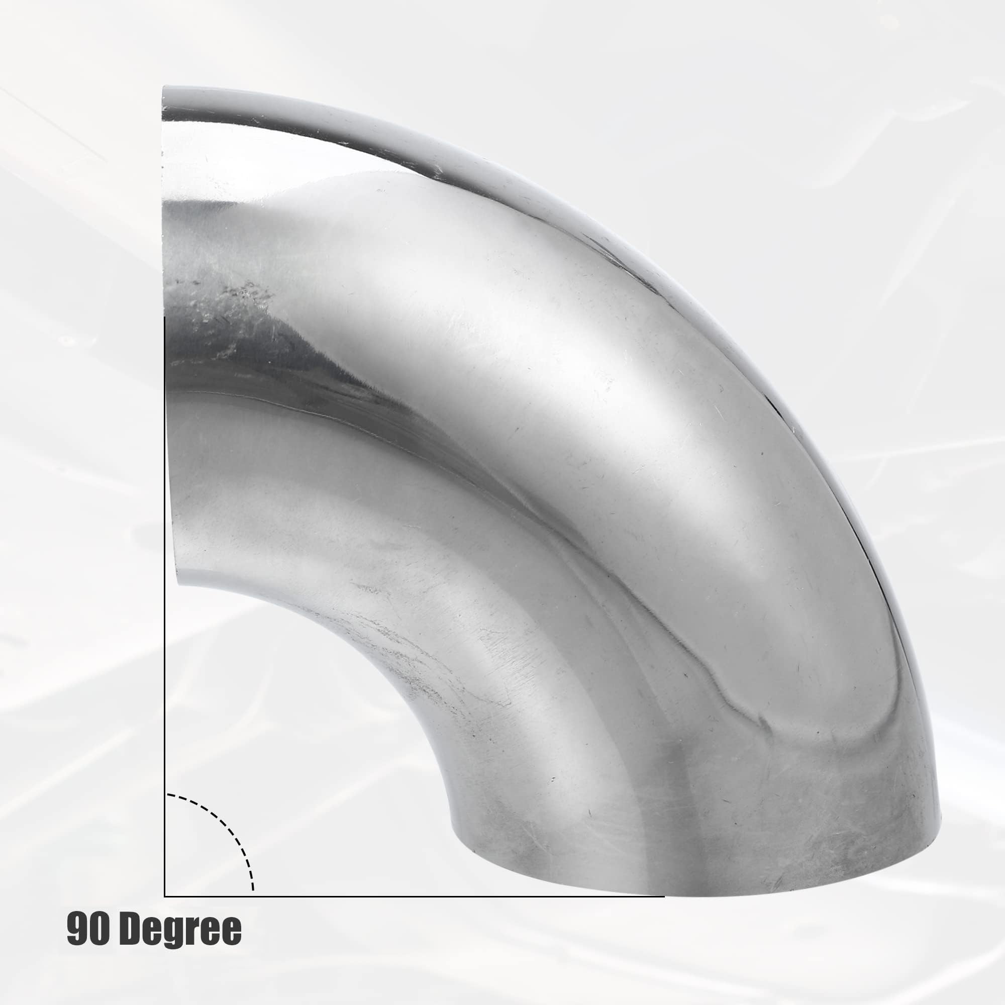 MACHSWON 2pcs OD 1.5" 90 Degree Mandrel Bend Elbow SS304