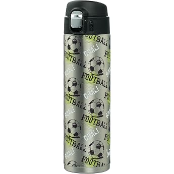 Baagl Childrens Boys Stainless Steel Water Bottle School 450 ml Leak-proof stainless steel thermos bottle with silicone straw and one-click closure is ideal for nursery.