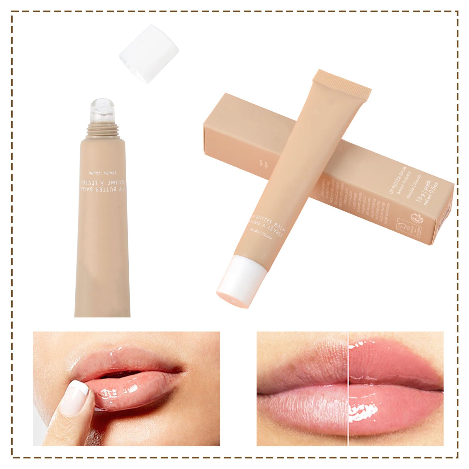 Goupil Women's Moisturizing Lip Balm, Tube for Dry Lips (Khaki) - Image 4