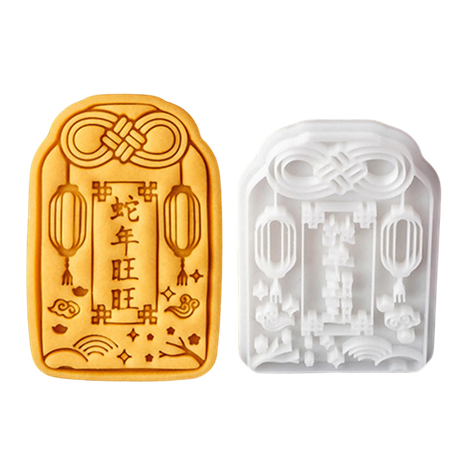 Tsophreniq New Year Themed Baking Mold Creative Biscuit Multifunctional Bakeware for Fondant Chocolate Cookie Home Baking Accessory