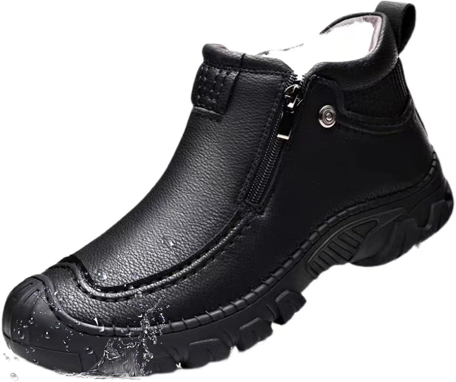 Men's Winter Snow Boots Lightweight Shoes Waterresist Insulated Booties, Plush lined Walking Shoes for Outdoor Non Slip Winter Hiking Boots