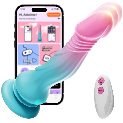 Adult Sex Toys Thrusting Dildos, Realistic Dildo G Spot Vibrator for Women Vaginal Anal Sex Hand Free Play, 7.5ā Suction Cup Dildo with 9 Vibrating & Thrusting Modes, Couple Sex Toys & Games