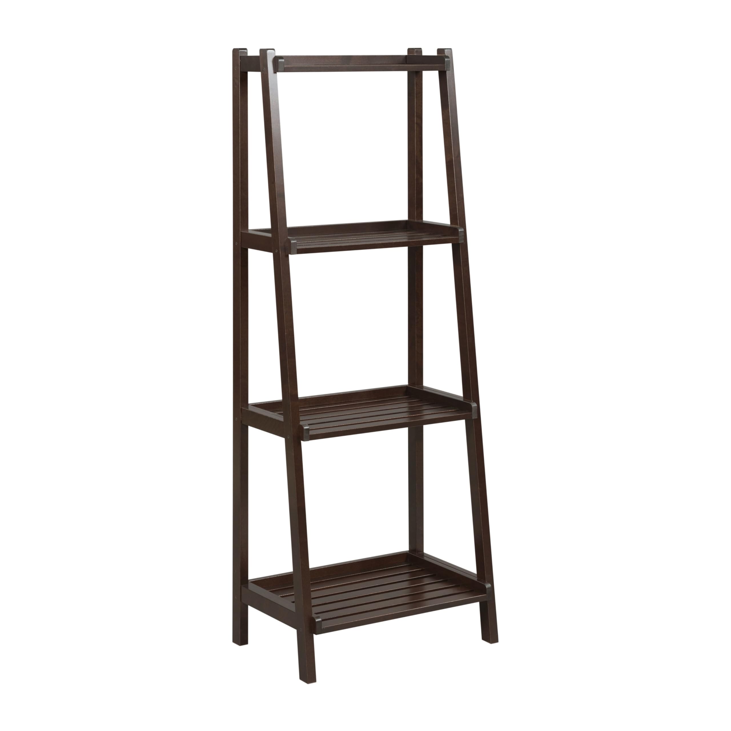 New Ridge Home Goods Dunnsville 4-Tier Ladder Shelf, Merlot