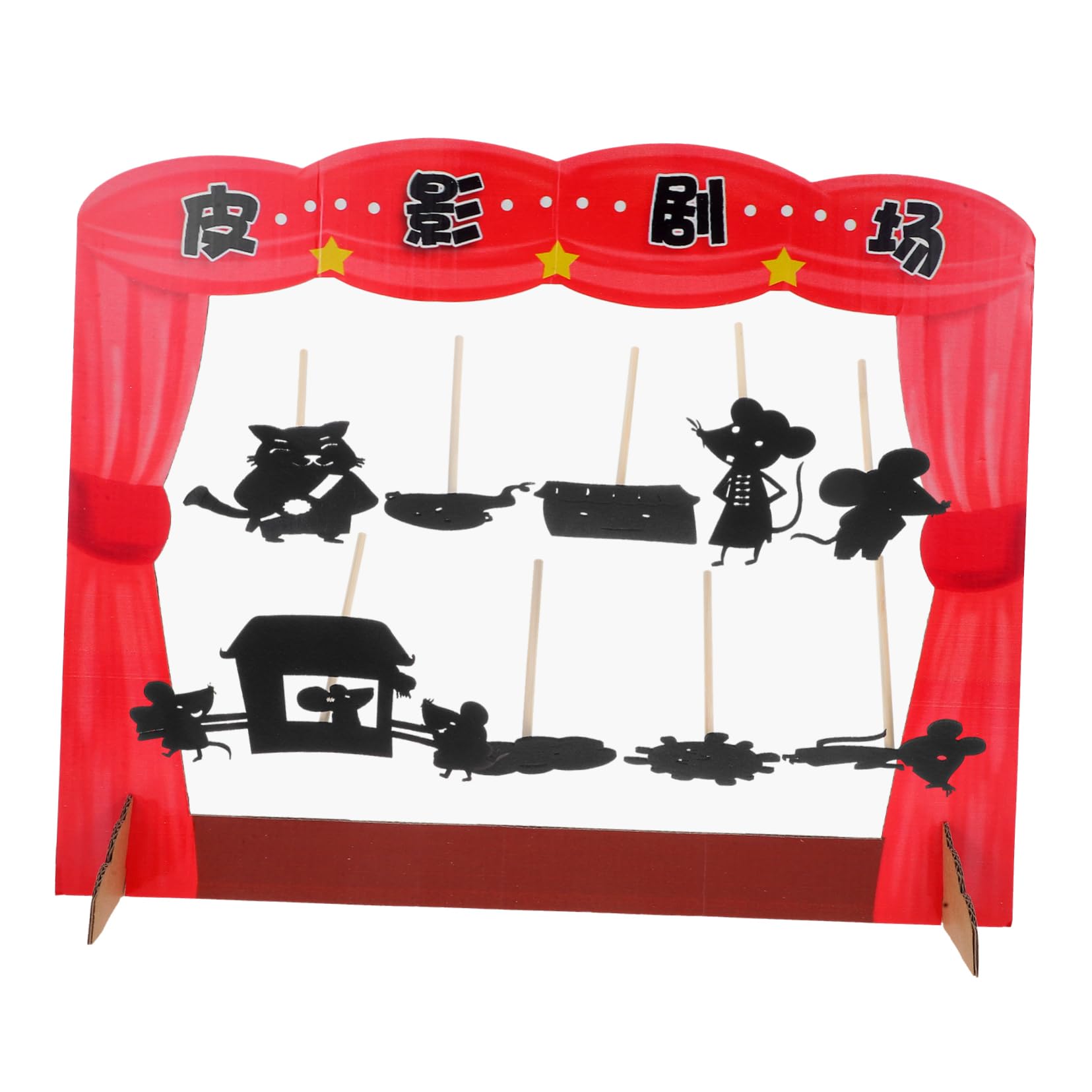 Jeu De Marionnettes D'ombres Chinoises Fait Main pour Garçon Et Filles, Kit DIY Montessori, Théâtre Miniature 1 Set, Éveil Préscolaire Créatif, Jeu D'imagination Familial