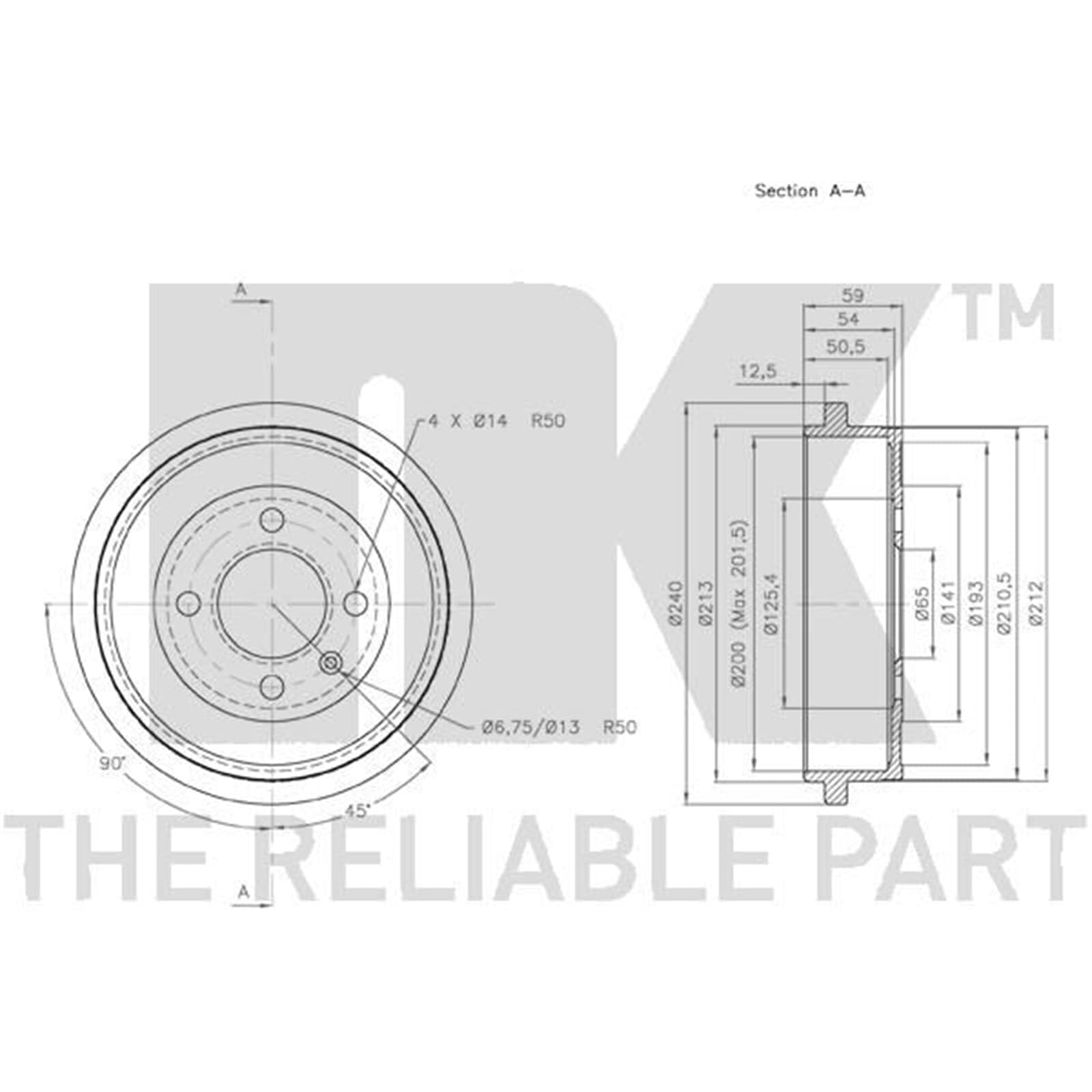 2X NK 200mm Bremstrommeln hinten | 2x 254725 passend für Arosa Cordoba Ibiza Mii