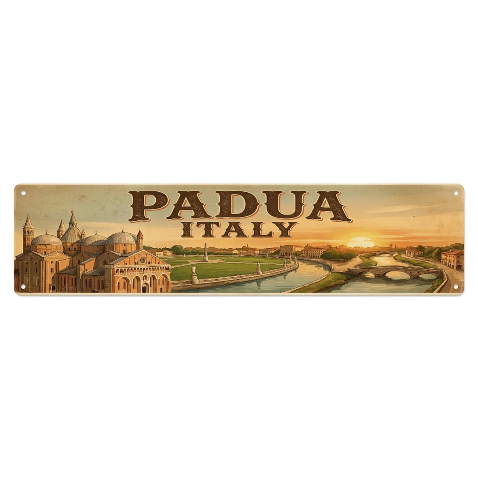 Tgrcjimh Style Metal Tin Sign Vintage Travel Italy Padua