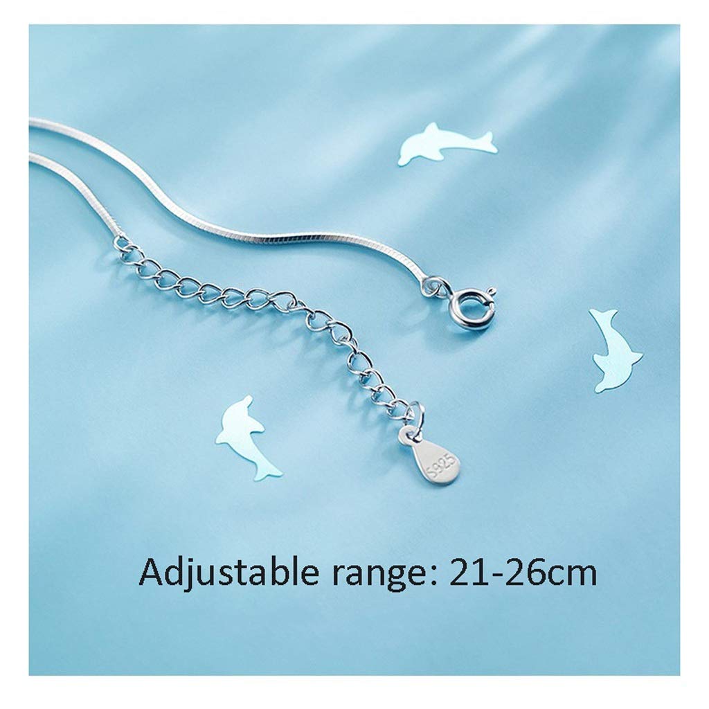 LNNSHX Bracciali Cavigliera da Spiaggia da Donna Cavigliera a Coda di Sirena Blu Adatta per Ragazze Adolescenti Bracciale in Argento Sterling 925 con cavigliera per Gioielli Gioielli squisiti Regalo