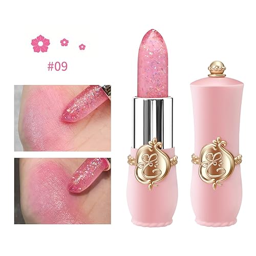 Miniatura 4 de Juego de 3 lápices labiales Jelly Glimmer con cambio de temperatura, humectante de larga duración, nutritivo Shimmer PH, bálsamo labial mágico que