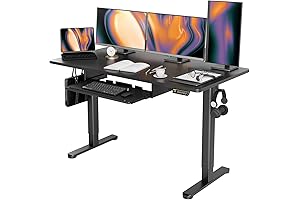Electric Standing Desk with Keyboard Tray (55 Inches)