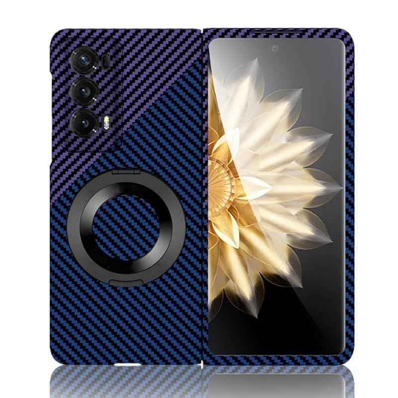 Coque Honor Magic VS2 protection béquille intégrée étui fibre de carbone léger bleu