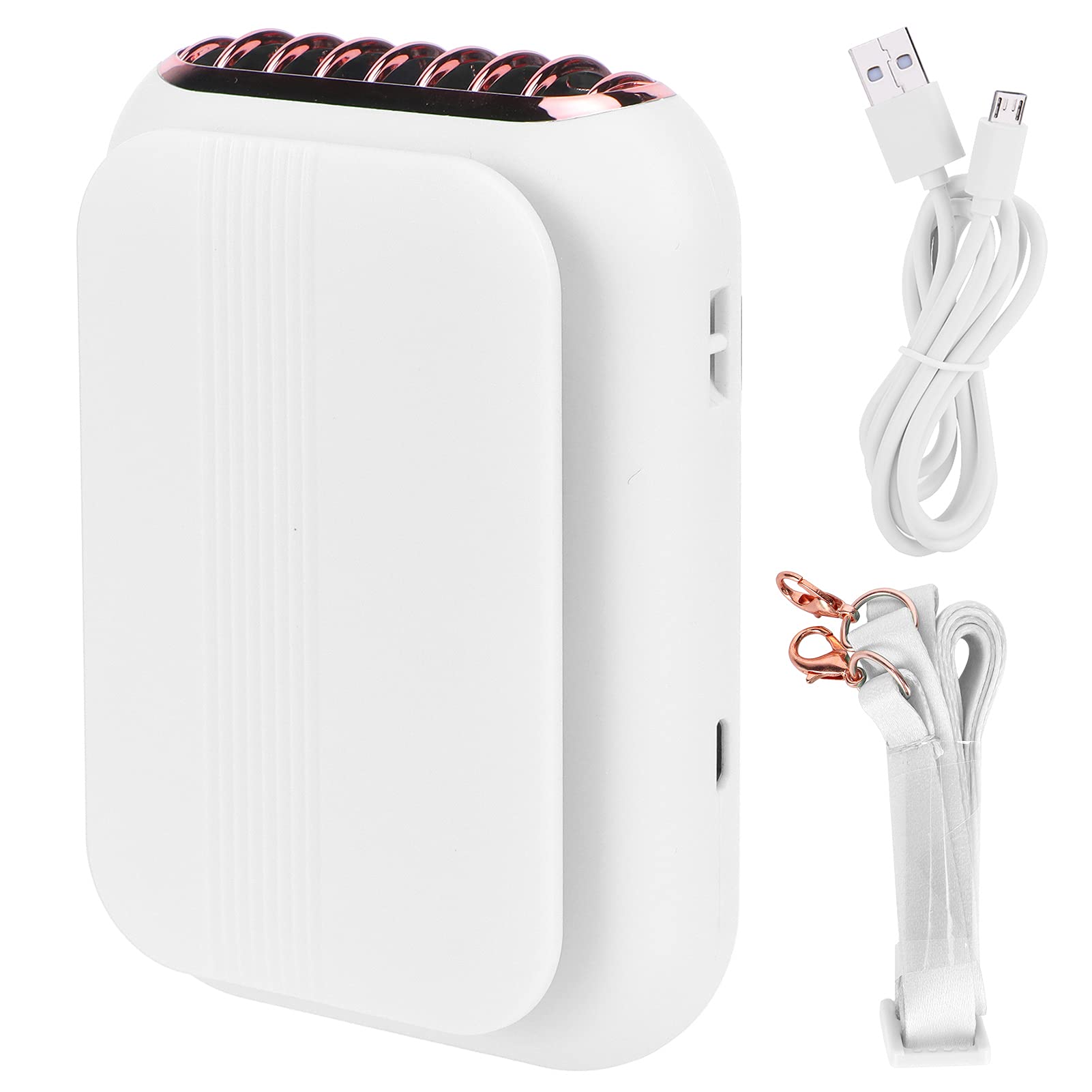 lvifloae USB Charging Silent Neck Fan Portable Handheld Electric Fan for Outdoor Desktop Home USB Fan Portable (White)