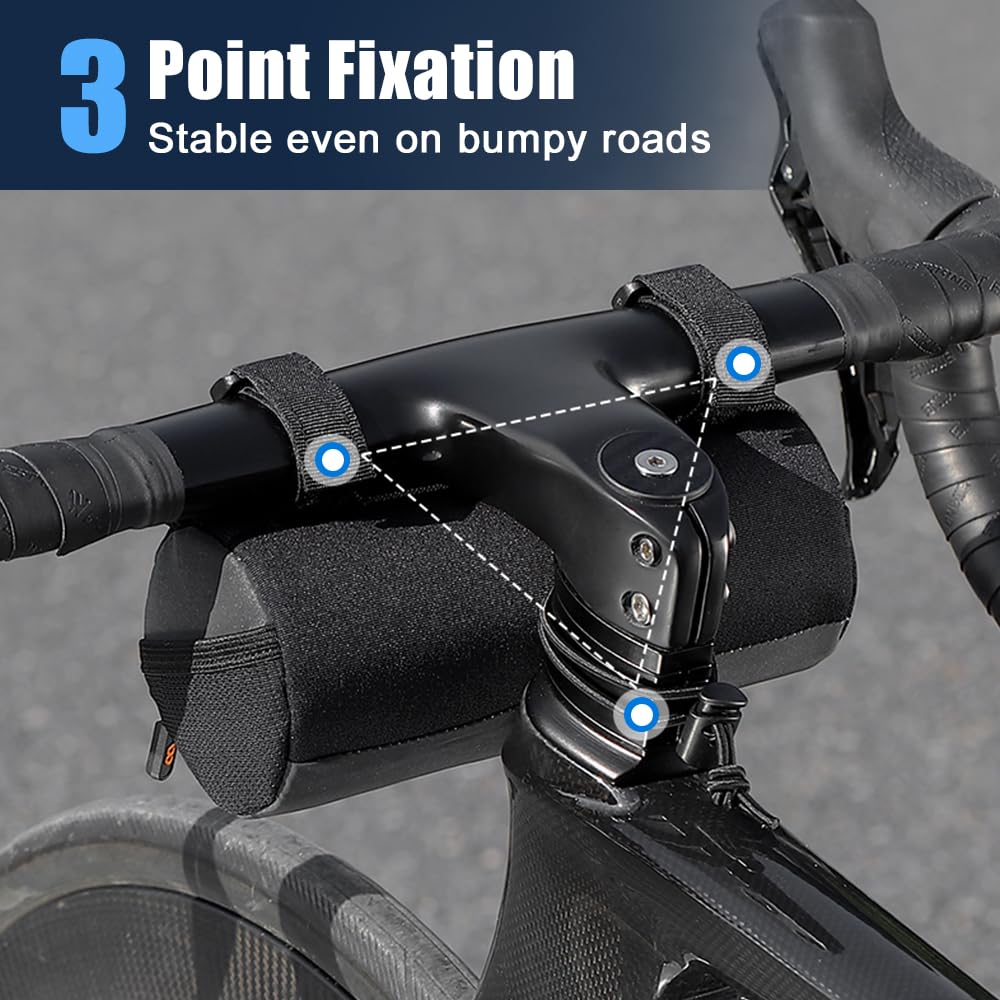 Borsa da manubrio per bicicletta, 1 l, riflettente, con tracolla, per bici da corsa, mountain bike, gravelbike, borsa a tracolla e borsa per tubo superiore, ultraleggera e impermeabile