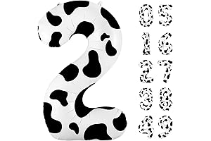 Cow Print Number Two Balloons - Gigantic 40" Novelty Party Decorations